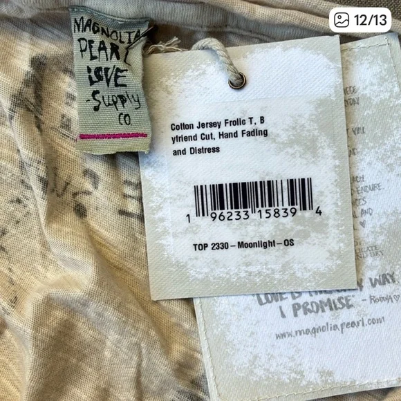 NWT🦌🦋🐦Magnolia Pearl 💯Cotton
Frolic Tee in One Size Fits Most - Picture 12 of 13